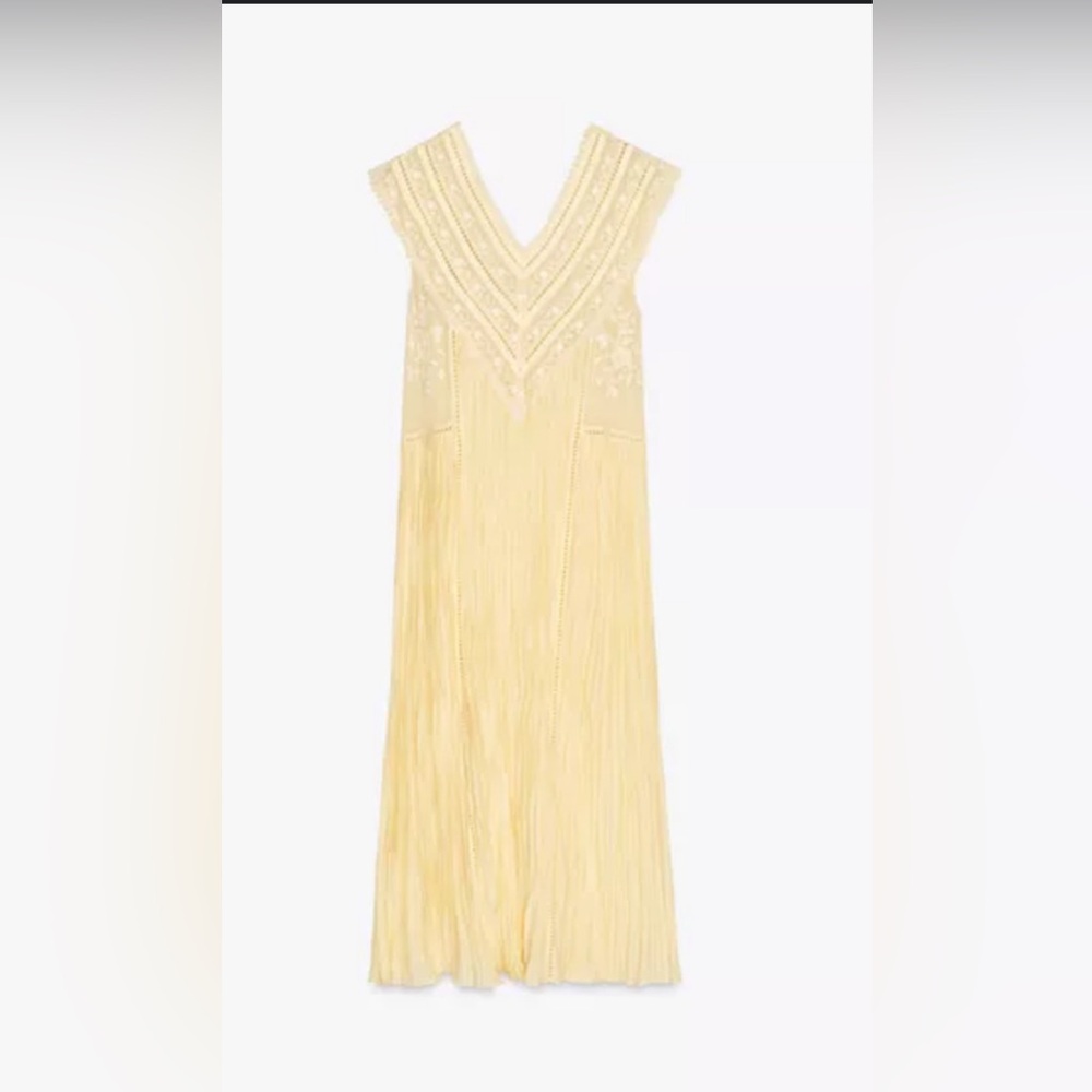 ZW COLLECTION EMBROIDERED PLEATED DRESS